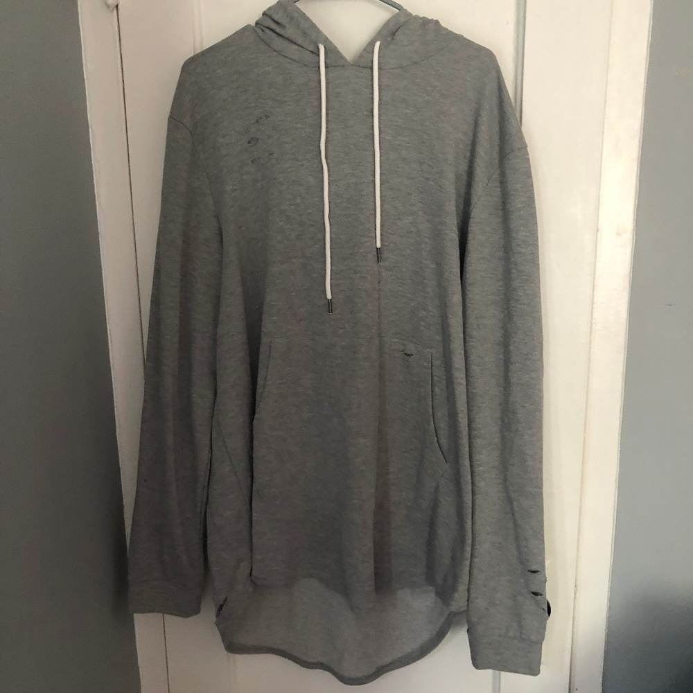 Modern ripped Gray Sweatshirt